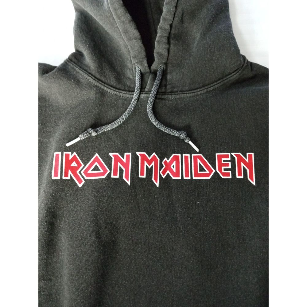 Iron Maiden Black Hoodie Long Sleeve Crop Top